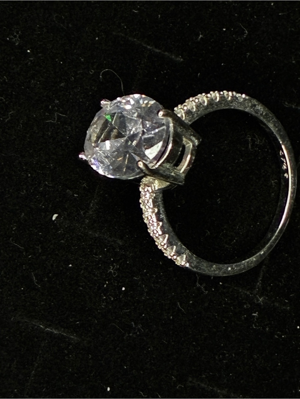 Silpada Vintage ring, classic Solitaire CrystalRing in Clear Sterling 
Silver